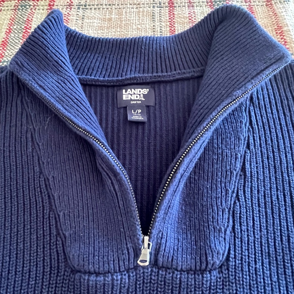 Lands’ End  Drifter Shaker Wedge quarter zip sweater 💙